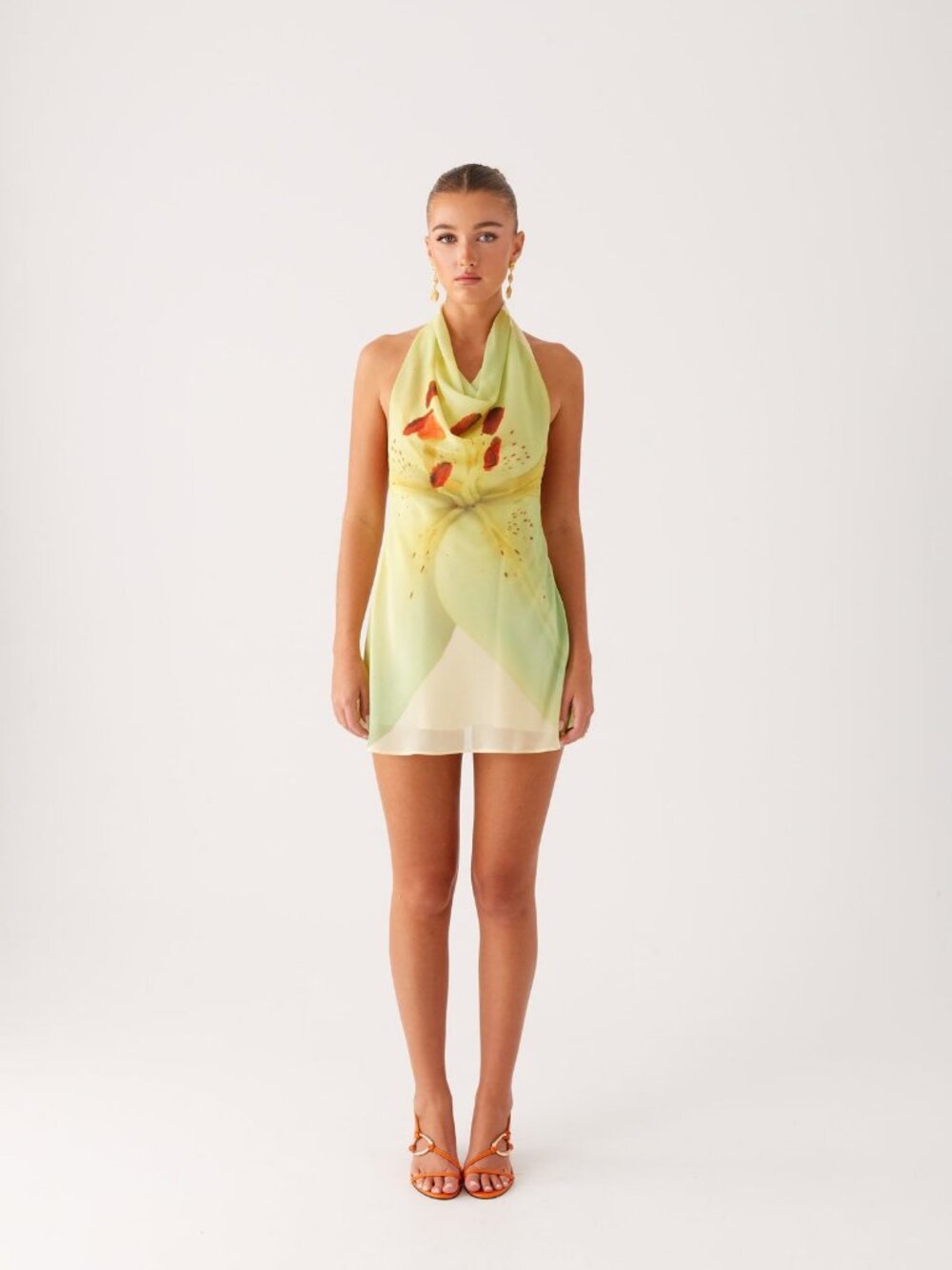 Peppermayo Zofia Cowl Neck Mini Dress Green Floral 2XL